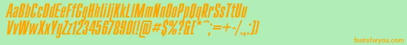 UkrainiancompactItalic Font – Orange Fonts on Green Background