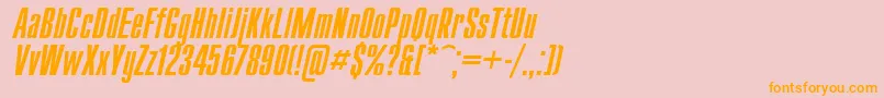 UkrainiancompactItalic Font – Orange Fonts on Pink Background