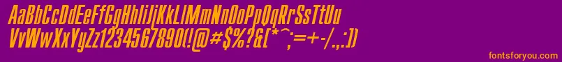 UkrainiancompactItalic Font – Orange Fonts on Purple Background