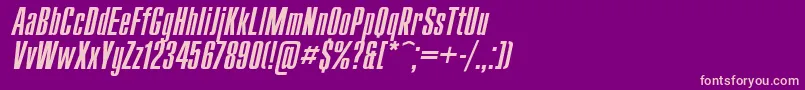 UkrainiancompactItalic Font – Pink Fonts on Purple Background