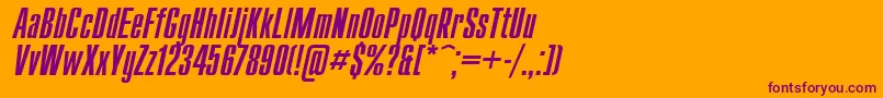 UkrainiancompactItalic Font – Purple Fonts on Orange Background