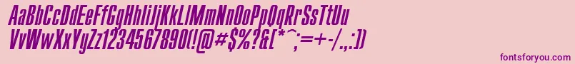 UkrainiancompactItalic Font – Purple Fonts on Pink Background