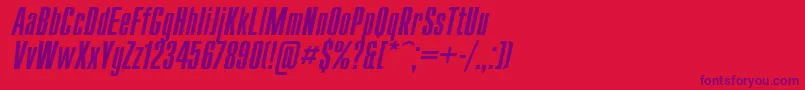 UkrainiancompactItalic Font – Purple Fonts on Red Background