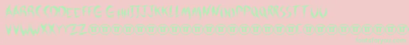 Forsaken Font – Green Fonts on Pink Background