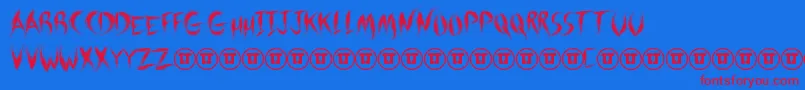 Forsaken Font – Red Fonts on Blue Background