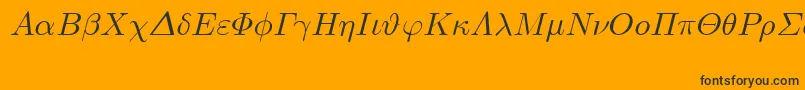 EuclidSymbolItalic-Schriftart – Schwarze Schriften auf orangefarbenem Hintergrund