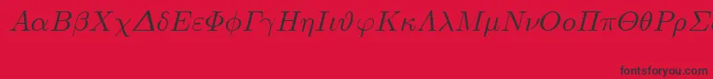 EuclidSymbolItalic Font – Black Fonts on Red Background