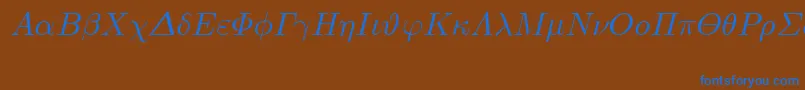 Czcionka EuclidSymbolItalic – niebieskie czcionki na brązowym tle