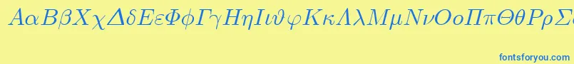 EuclidSymbolItalic Font – Blue Fonts on Yellow Background