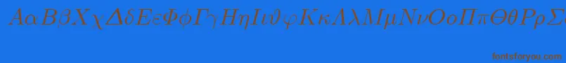 Шрифт EuclidSymbolItalic – коричневые шрифты на синем фоне