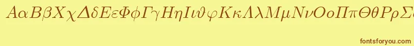 EuclidSymbolItalic Font – Brown Fonts on Yellow Background