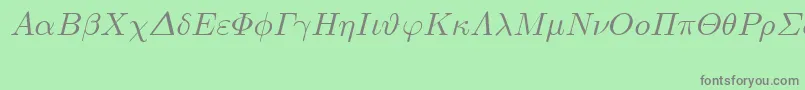 Fonte EuclidSymbolItalic – fontes cinzas em um fundo verde