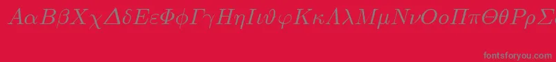 Fonte EuclidSymbolItalic – fontes cinzas em um fundo vermelho