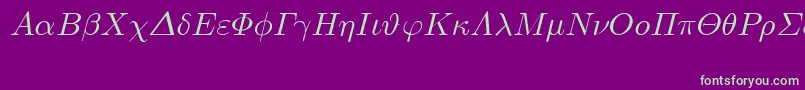 EuclidSymbolItalic Font – Green Fonts on Purple Background