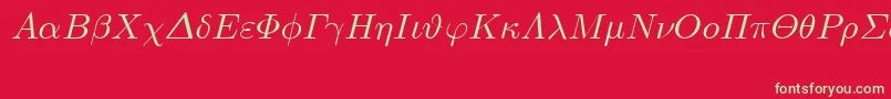 EuclidSymbolItalic Font – Green Fonts on Red Background