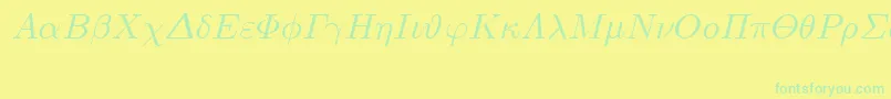 Fonte EuclidSymbolItalic – fontes verdes em um fundo amarelo