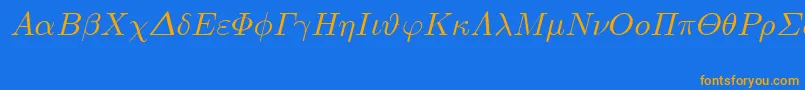 Шрифт EuclidSymbolItalic – оранжевые шрифты на синем фоне