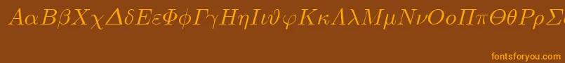 EuclidSymbolItalic Font – Orange Fonts on Brown Background