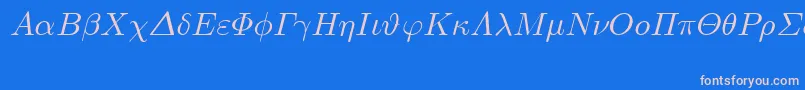 EuclidSymbolItalic Font – Pink Fonts on Blue Background