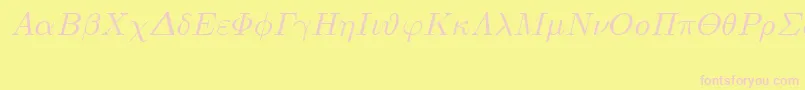 EuclidSymbolItalic Font – Pink Fonts on Yellow Background