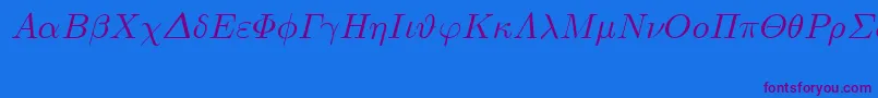 EuclidSymbolItalic Font – Purple Fonts on Blue Background