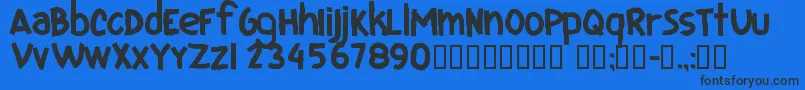 CfiloveuglyfontsRegular Font – Black Fonts on Blue Background