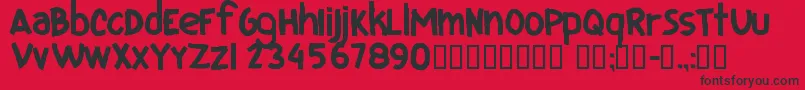 Czcionka CfiloveuglyfontsRegular – czarne czcionki na czerwonym tle