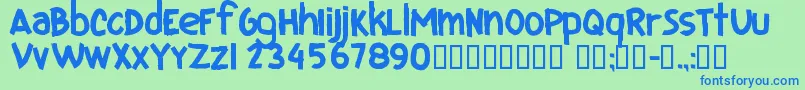 Шрифт CfiloveuglyfontsRegular – синие шрифты на зелёном фоне