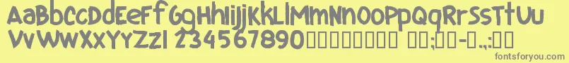 CfiloveuglyfontsRegular Font – Gray Fonts on Yellow Background