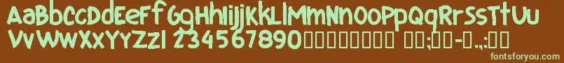 CfiloveuglyfontsRegular Font – Green Fonts on Brown Background