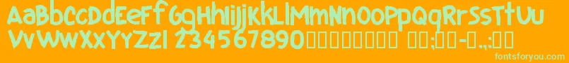 CfiloveuglyfontsRegular Font – Green Fonts on Orange Background