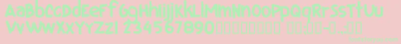 Fonte CfiloveuglyfontsRegular – fontes verdes em um fundo rosa