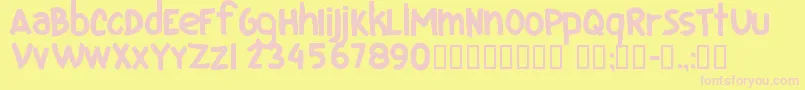 CfiloveuglyfontsRegular Font – Pink Fonts on Yellow Background