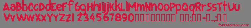 CfiloveuglyfontsRegular Font – Red Fonts on Gray Background