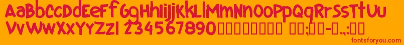 CfiloveuglyfontsRegular Font – Red Fonts on Orange Background