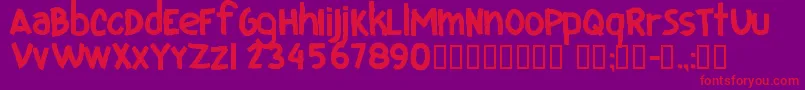 More about CfiloveuglyfontsRegular Font CfiloveuglyfontsRegular Font – Red Fonts on Purple Background