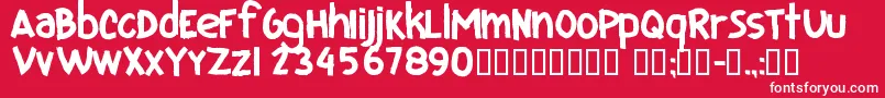 フォントCfiloveuglyfontsRegular – 赤い背景に白い文字