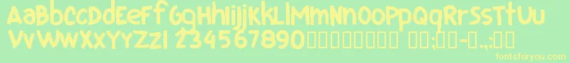 CfiloveuglyfontsRegular Font – Yellow Fonts on Green Background