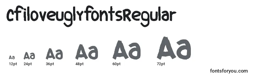 CfiloveuglyfontsRegular Font Sizes