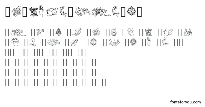 Шрифт GeChristmasJoy – алфавит, цифры, специальные символы