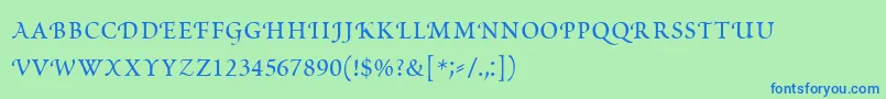 フォントPoeticaRomanSmallCapitals – 青い文字は緑の背景です。