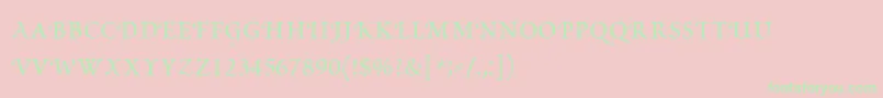 PoeticaRomanSmallCapitals Font – Green Fonts on Pink Background