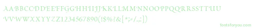 フォントPoeticaRomanSmallCapitals – 白い背景に緑のフォント