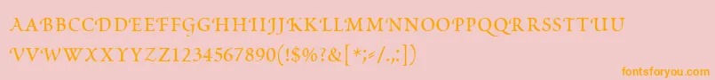 PoeticaRomanSmallCapitals Font – Orange Fonts on Pink Background