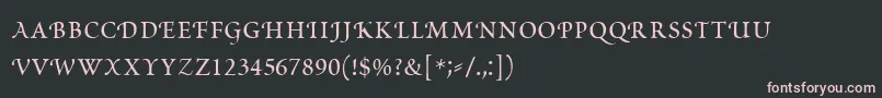 フォントPoeticaRomanSmallCapitals – 黒い背景にピンクのフォント