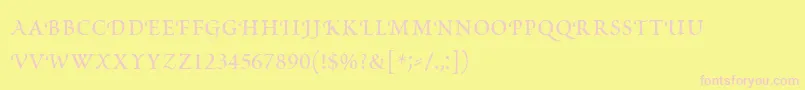 PoeticaRomanSmallCapitals Font – Pink Fonts on Yellow Background