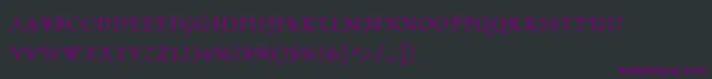 Шрифт PoeticaRomanSmallCapitals – фиолетовые шрифты на чёрном фоне