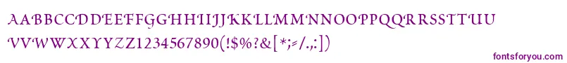 フォントPoeticaRomanSmallCapitals – 白い背景に紫のフォント