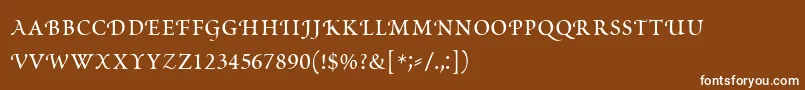 フォントPoeticaRomanSmallCapitals – 茶色の背景に白い文字