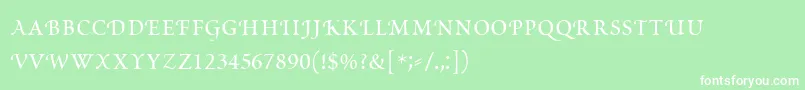 PoeticaRomanSmallCapitals Font – White Fonts on Green Background